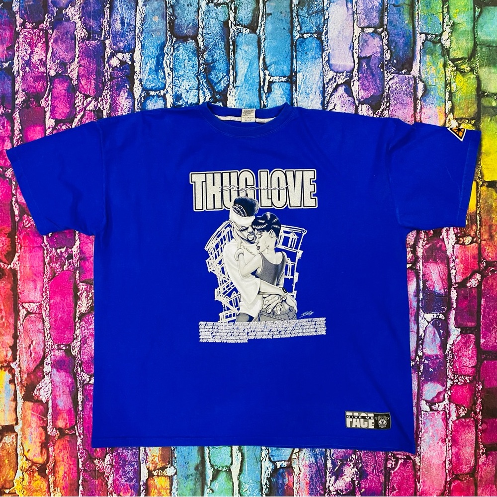 Vintage Y2K Give me face “Thug Love” black culture tee size XXXL